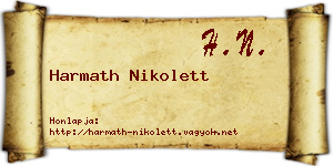 Harmath Nikolett névjegykártya