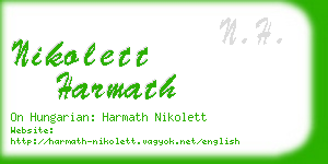 nikolett harmath business card